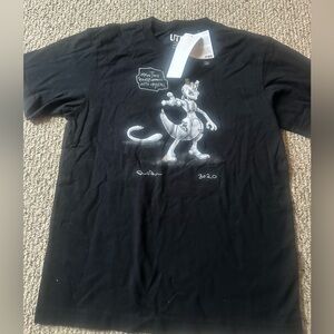 Uniqlo Black Graphic Tee with White Design